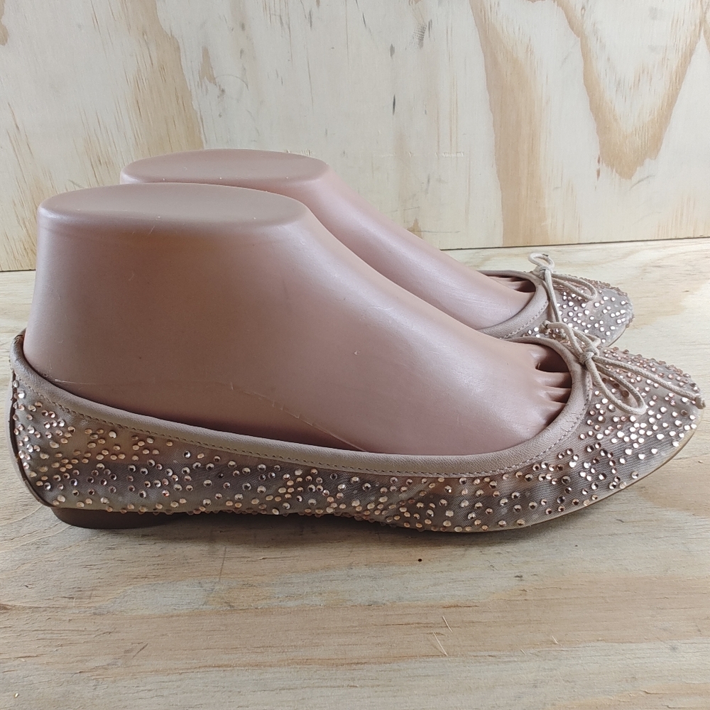 ZARA WOMEN SPRING/ SUMMER SHINY MESH BALLET FLATS WITH BOW WOMEN SIZE - Picture 4 of 12